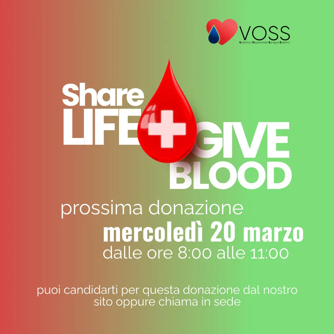 donazione sangue 20 marzo