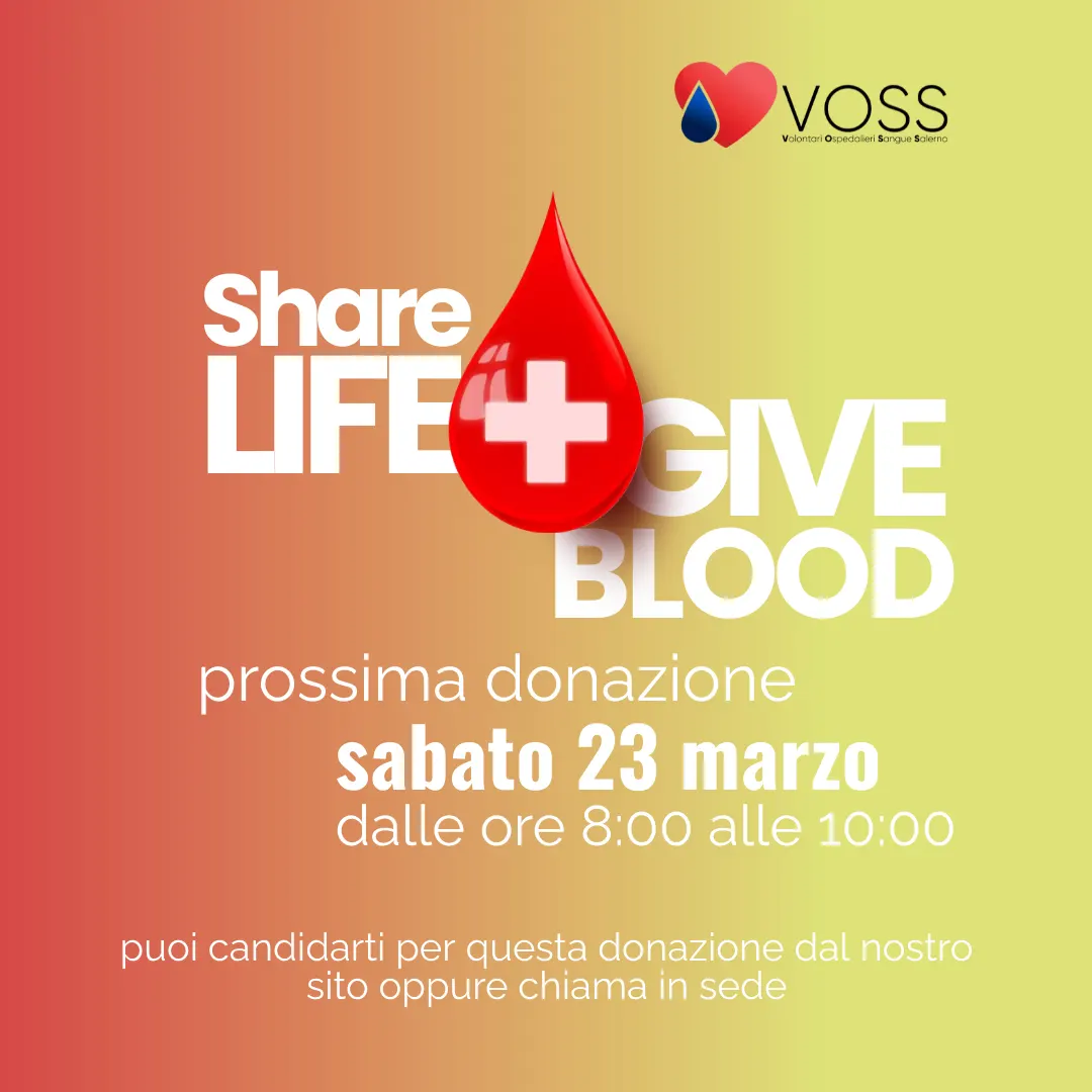 donazione sangue 23 marzo