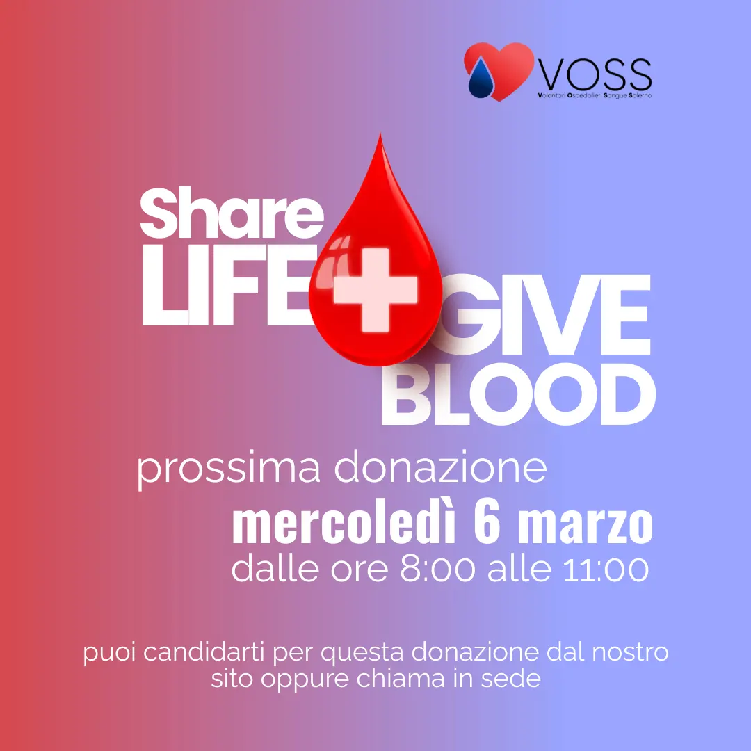 donazione sangue 6 marzo