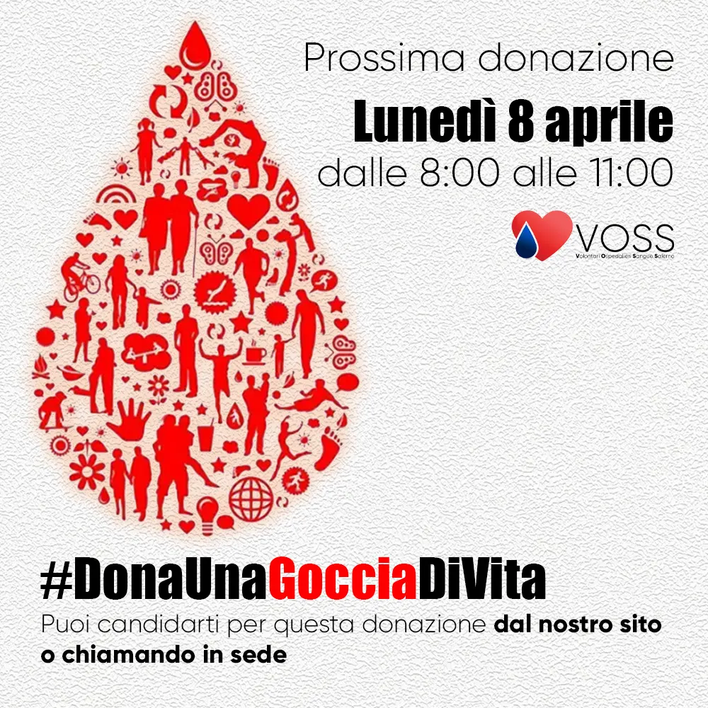 donazione programmata lunedì 8 aprile